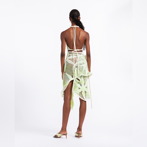 Crochet set in light green. Size S/M. Handmade, custom dyed. - Picture 2 of 2